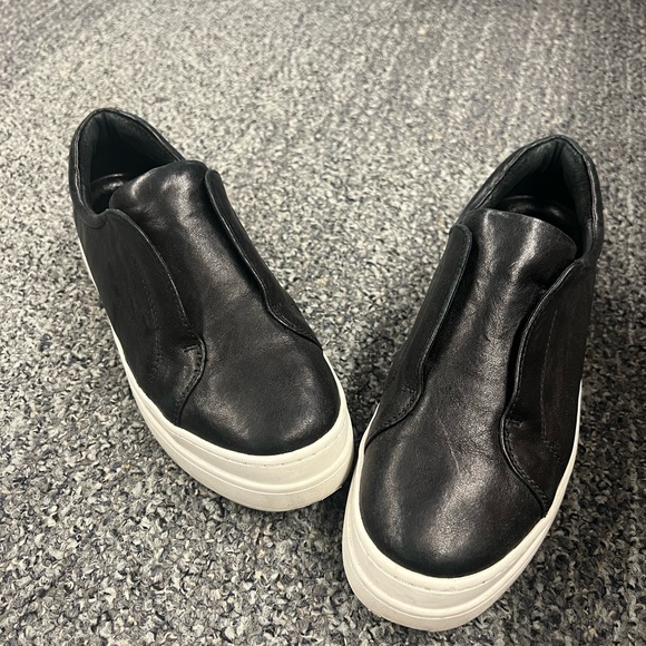 J/SLIDES Shoes Jslides Noel Platform Black Leather Slide Sneakers